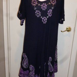 Rima's Signature Breezy Bata Dress w/embroidery